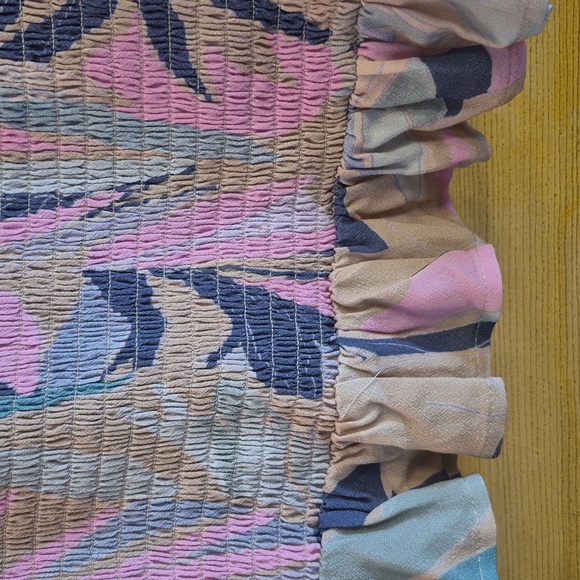 Saltwater Luxe Smocked Mini Dress Mulitcolor With Bounce Ruffle Hemline Size Med - Picture 2 of 11